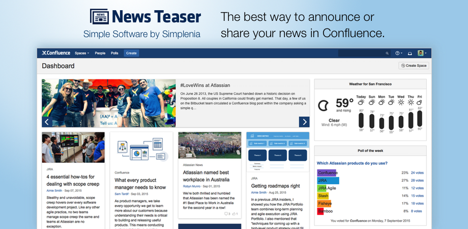 Simplenia News Teaser For Confluence